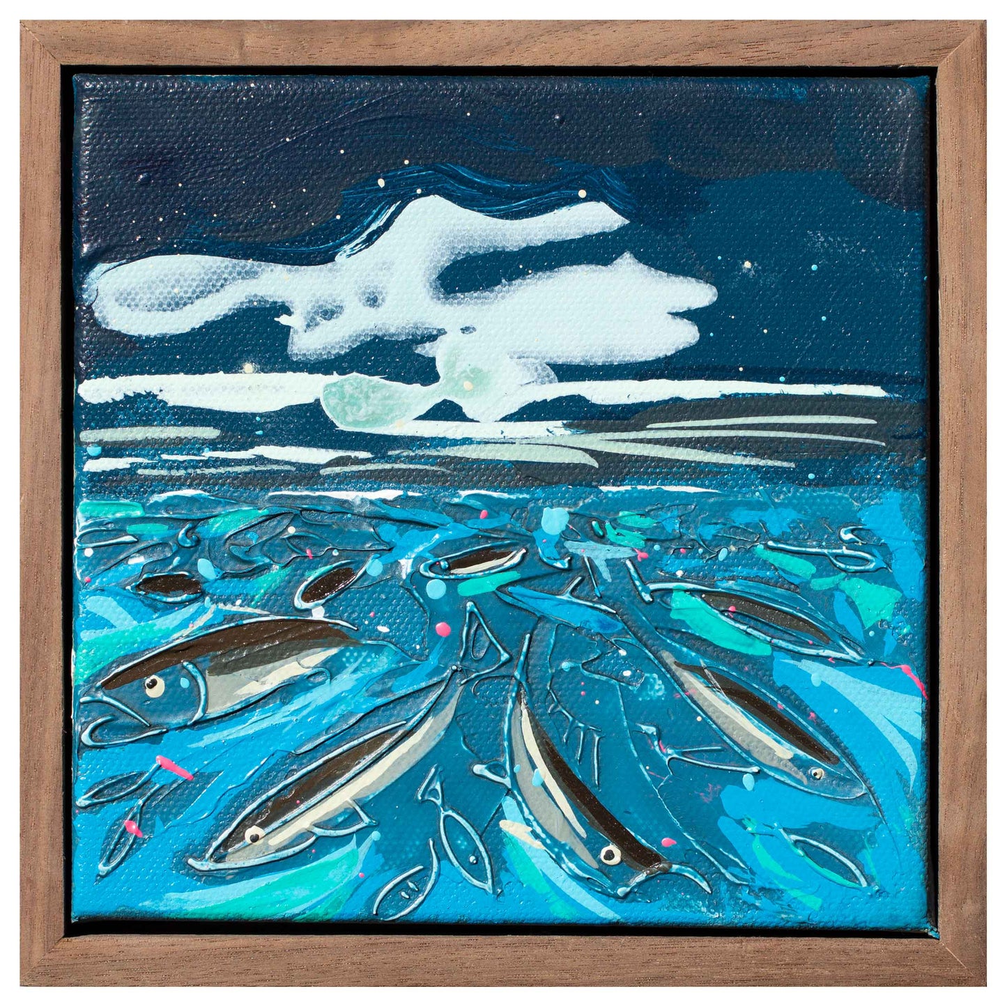 Cobia School, 6" x 6"