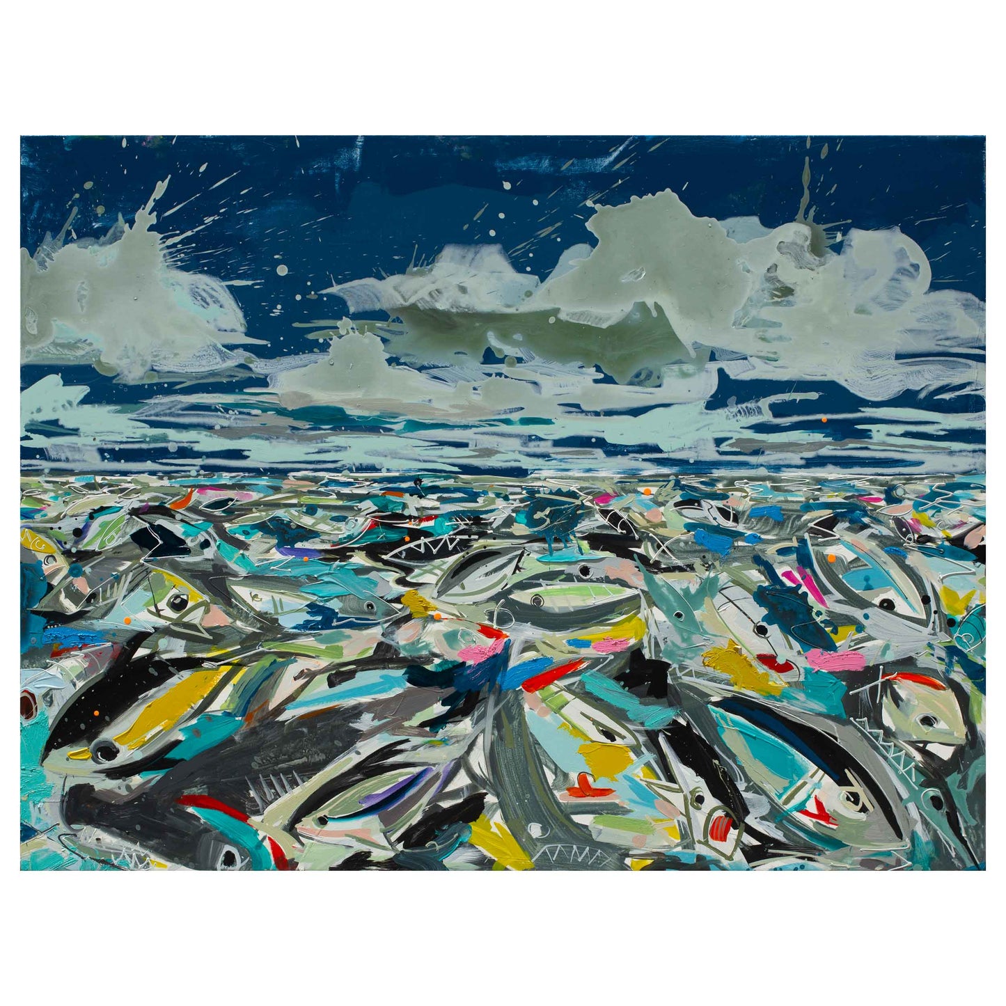 Fish Soup - Hammerhead, 36" x 48"