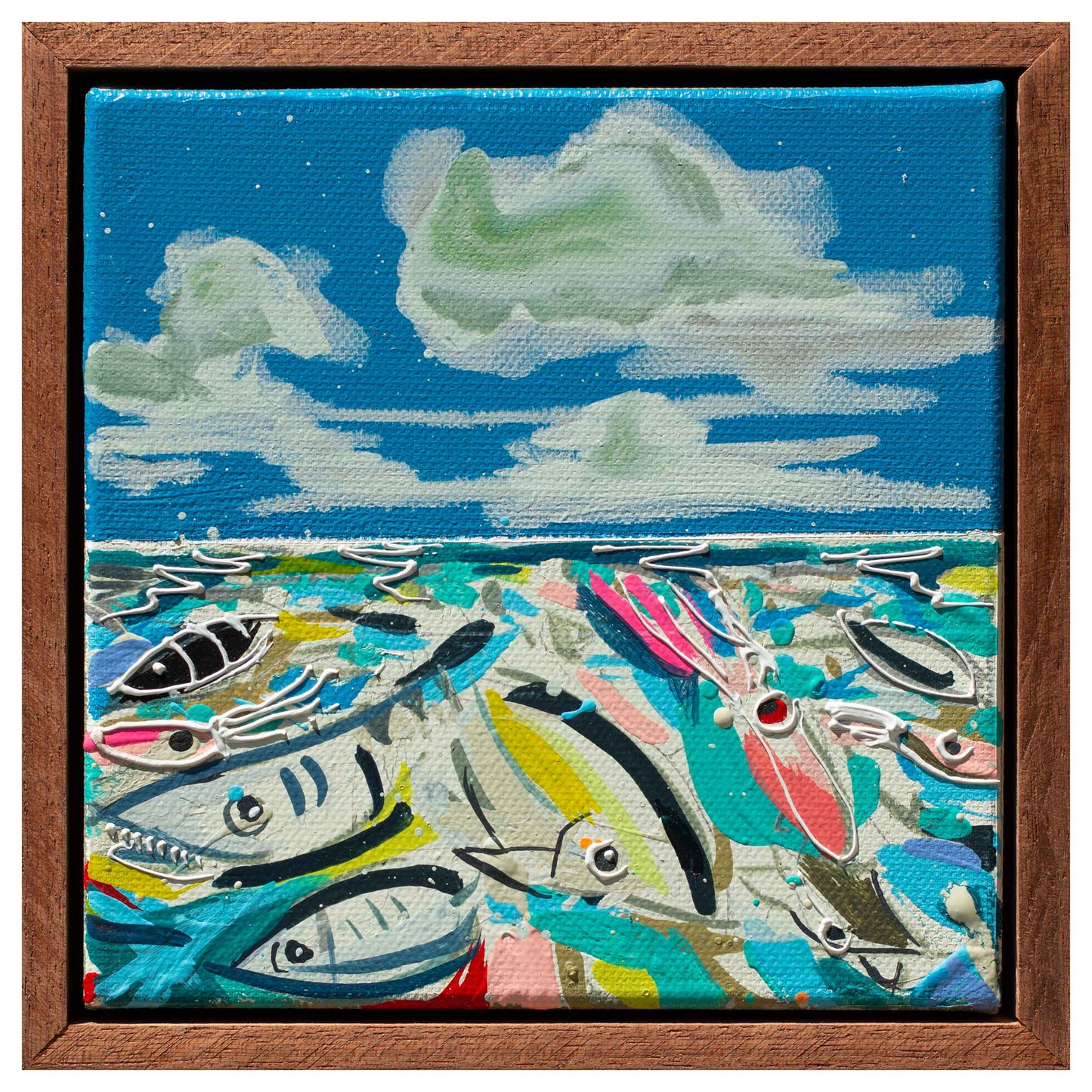 Fish Soup - Pink Squid, 6" x 6"