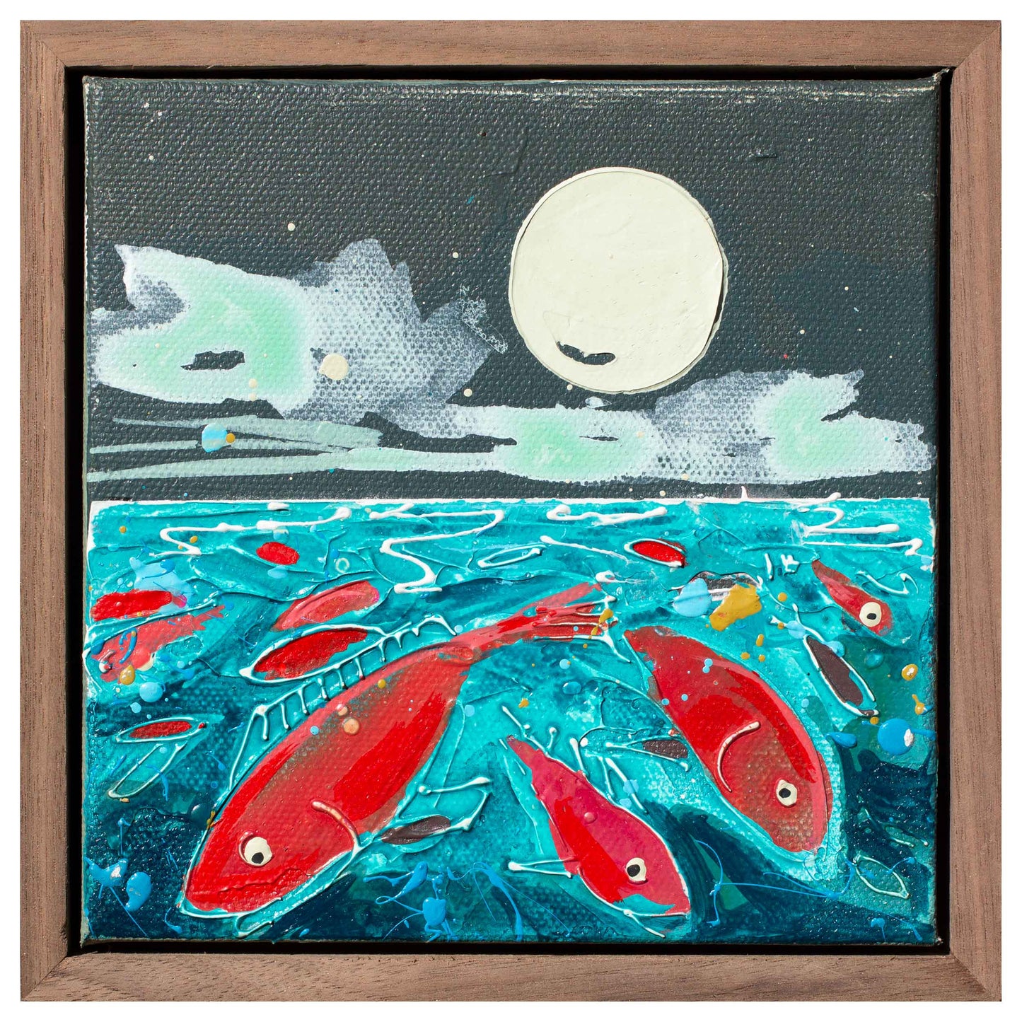 Full Moon - Red Snapper, 6" x 6"