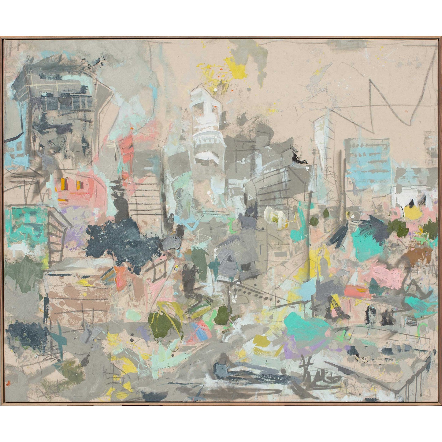 Rooftop View, 54" x 64"