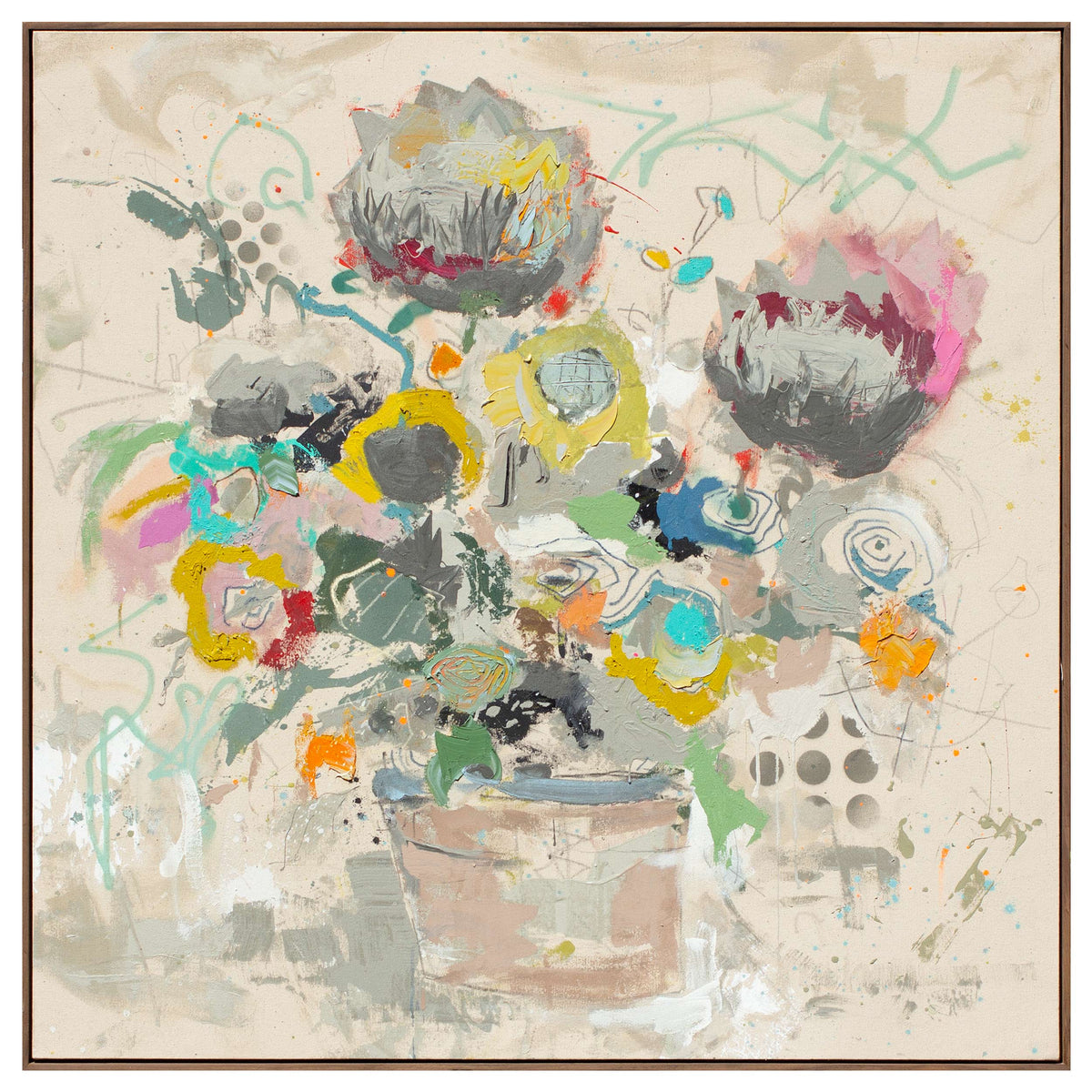 Protea Flowers, 48" x 48"