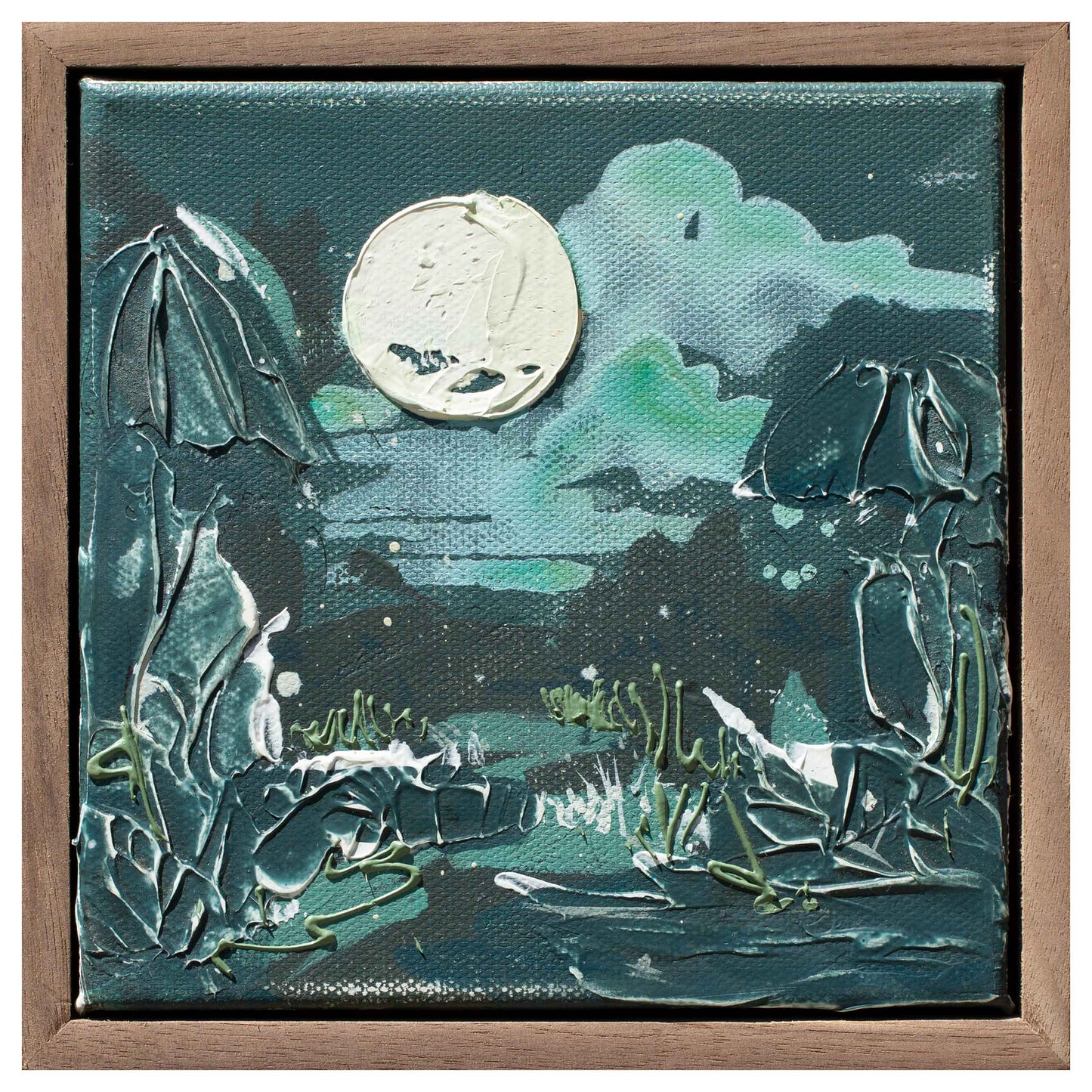 Full Moon in the Woods,  6" x 6"