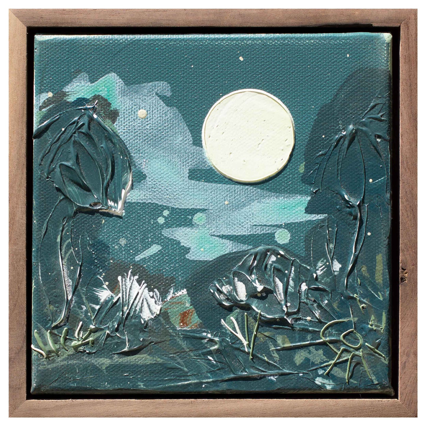Full Moon in the Woods - Spider Web,   6" x 6"