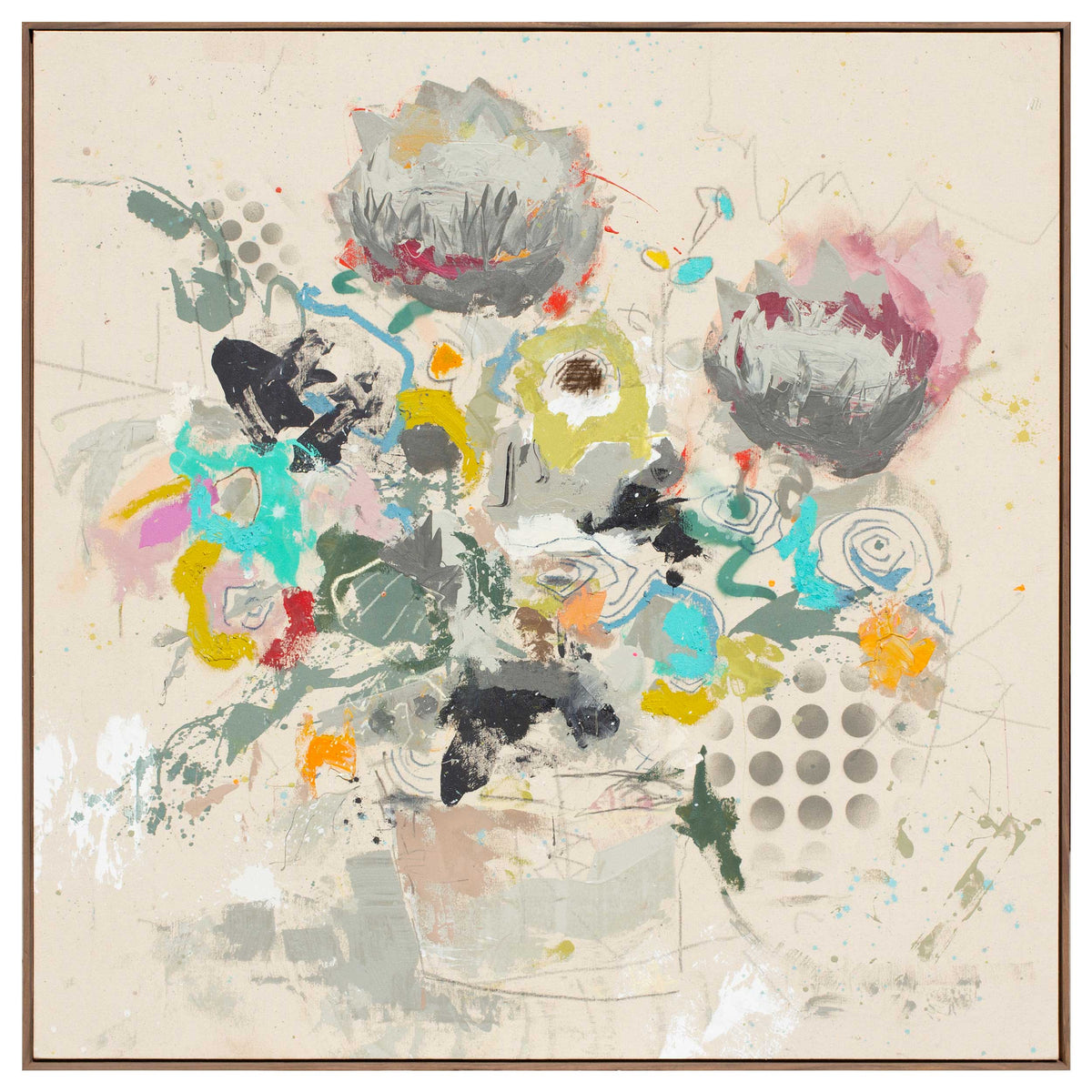 Protea Flowers, 48" x 48"